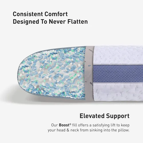 Vista 5 de Bedgear Balance 1.0 Almohada refrescante – Almohada de cama de rendimiento que absorbe la humedad para personas que duermen con calor, soporte