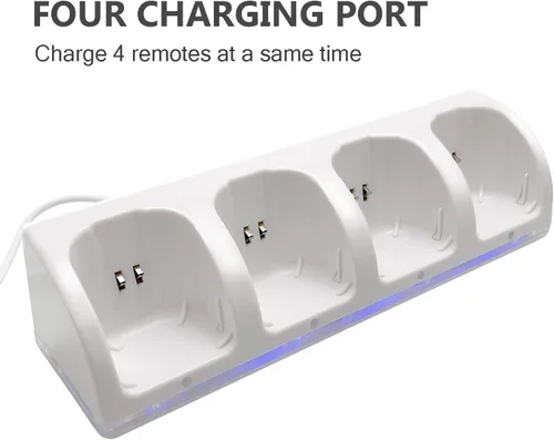 Vista 3 de 4-in-1 Charging Station for Wii&Wii U Remote Controller,Charger with 4 Rechargeable Battery Packs