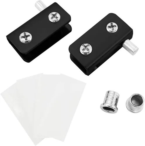 Vista 4 de Bisagra de pivote de puerta de vidrio para puertas de vidrio oscilantes libres, 1.575x0.787x0.512 in acero inoxidable (par)