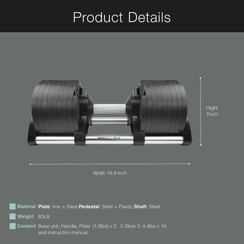 Vista 5 de Bodytech x Mancuerna Noubell Mancuerna ajustable cambio de peso con una sola mano