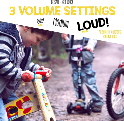 Vista 8 de Hornit Mini bocina de bicicleta y scooter con faros para niños