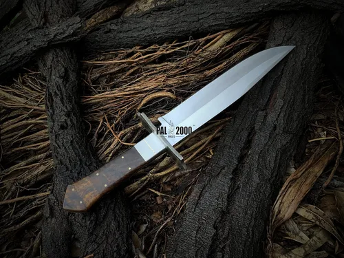 Vista 5 de PAL 2000 KNIVES Cuchillo Bowie hecho a mano de acero al carbono de 17 pulgadas - mango de madera rosa con funda 6057