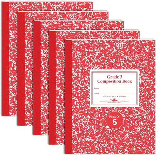 Vista 10 de Roaring Spring Libro de composición de productos de papel, grado 3 rayado, 50 hojas, 9-3/4 x 7-3/4 pulgadas, rojo (ROA77922)