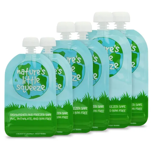 Vista 12 de WeeSprout Bolsas de comida reutilizables con doble cremallera, perfectas para bebés y niños pequeños, aptas para congelador y lavavajillas