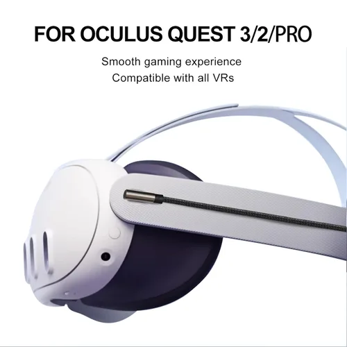 Vista 2 de Quest 3 Accesorios Cable tipo C a USB3.0 de 16 pies23 pies Quest 2pro Oculus Línea de cable de transferencia de fecha de alta velocidad de 90 grados