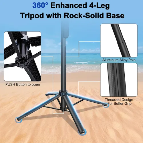 Vista 4 de Trípode para selfie con seguimiento automático de rostros para iPhone con luz, rotación de 360° que sigue tu movimiento, soporte de trípode