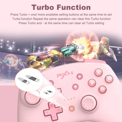 Vista 3 de PXN Wireless Switch Controller for Nintendo SwitchSwitch LiteOLED, Support iOS(16 Version Only) Switch Pro Controller with Turbo, Wake-up, Amiibo