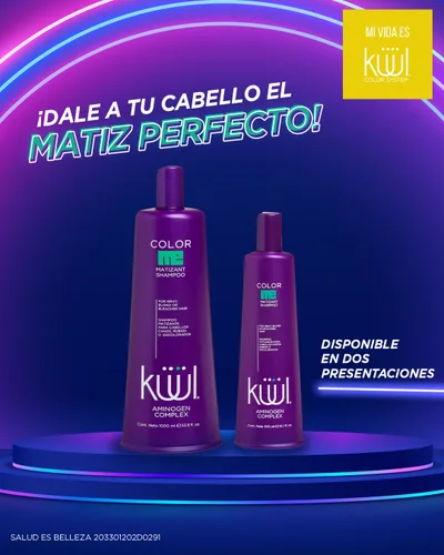 Vista 5 de Kuul Matizant Shampoo 33.8 FL OZ cada uno (2 PACK) 2 (dos Matizador para cabello rubio)