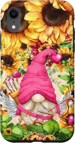 Vista 25 de Valentines Gnome in Cupid Costume for Women with Sunflower Case for iPhone 17