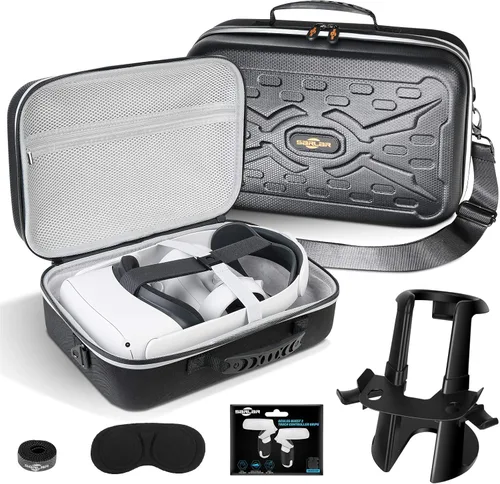 SARLAR Fashion Travel Protective Case for Oculus Quest VR Gaming Headset and Touch Controllers Accessories Carrying Bag,Includes Multiple Oculus
