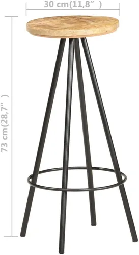 Vista 2 de bar Chairs,barstools,bar stools Set of 3,bar Table,sillas para barra de cocina,Bar Stools 4 pcs Rough Mango Woodbar Stool,bar Chairs,Barstool,bar