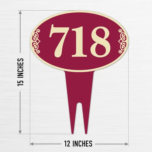 Vista 2 de Letrero personalizado de dirección de casa, placa de dirección de césped, números de casa personalizados para Navidad al aire libre, 12 x 15