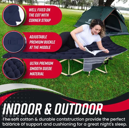 Vista 4 de Vaygway Colchón de algodón grueso suave y cómodo para acampar al aire libre, suave, cómodo, ligero, grueso, para senderismo, viajes, mochilero