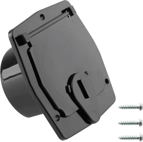 Vista 14 de Halotronics Escotilla redonda eléctrica de 4 1/4 pulgadas para cables de 30 amperios de RV (negra)