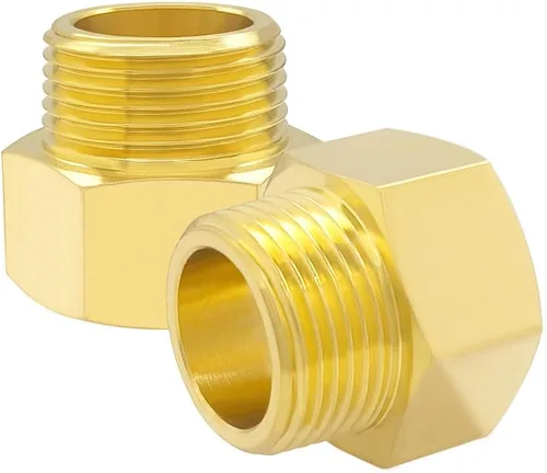 Vista 12 de Hooshing 2 piezas de adaptador reductor de rosca macho 1/4" NPT a hembra 1/2" NPT para tubería de latón