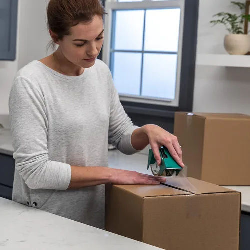 Vista 4 de Duck Brand EZ Start - Cinta de embalaje con dispensador reutilizable, 1.88 pulgadas x 30 yardas, transparente (393192)