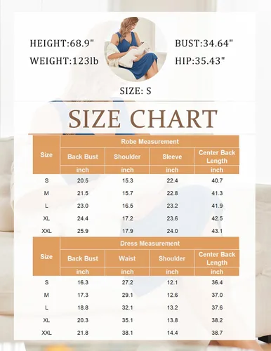 Vista 6 de Ekouaer Conjunto de bata y bata de maternidad para mujer, camisón de lactancia para el parto, ropa de embarazo, S-XXL
