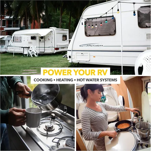 Vista 4 de Fairview GR-9984 RV Camper LP - Regulador de cambio automático de propano de 2 etapas - Cambio automático de tanque doble, 345,000 BTU, 11" WC