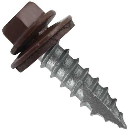 Vista 39 de TORNILLOS PARA TECHOS DE METAL #14: (250) Tornillos x 1" ABC GRIS Tornillo para techo de chapa metálica con cabeza hexagonal y arandela.