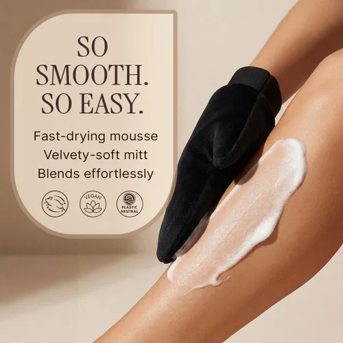 Vista 5 de Kit de Mousse Autobronceador - Fabricado en EE.UU. con Ingredientes Naturales y Orgánicos, Mousse Autobronceador y Manopla, Kit de Bronceado, Espuma