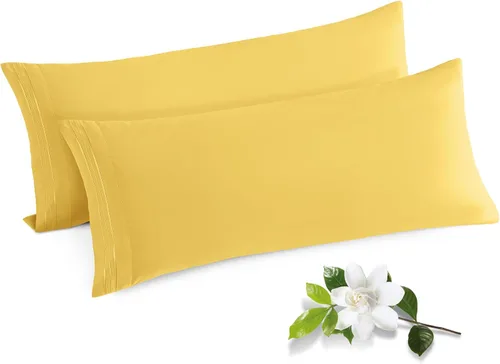 Vista 32 de Horbaunal Paquete de 2 fundas de almohada de microfibra de tamaño estándar, color azul, con cierre de sobre, 1800 hilos, suaves y resistentes al