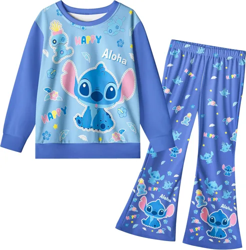 Ocupaily Girls Cartoon Shirt and Pants Sets Casual Clothes 2pcs Sets for Kids