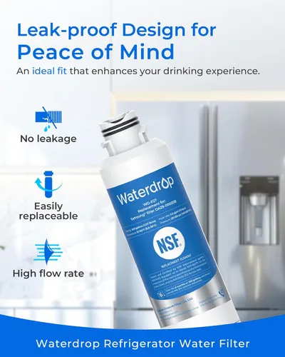 Vista 4 de Waterdrop DA29-00020B Filtro de agua para refrigerador, repuesto para Samsung HAF-CIN/EXP, DA29-00020B-1, RF263BEAESR, RF4287HARS, reduce el cloro