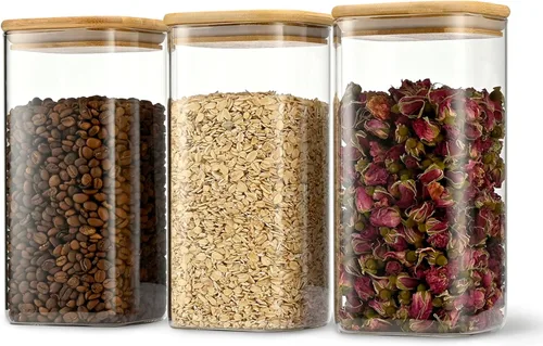 Vista 10 de D2scrma Recipientes herméticos cuadrados para especias de 5 onzas con tapa de bambú, juego de 12 con etiquetas negras, frasco apilable para especias