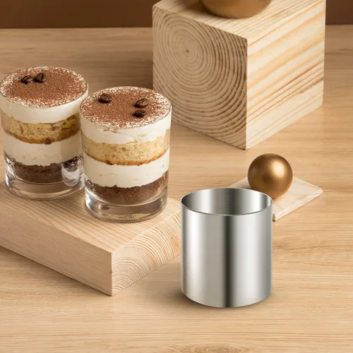 Vista 4 de QWDLID 15 piezas de cortador redondo de galletas de 1.97 pulgadas, anillo de mousse de acero inoxidable, mini círculos, cortador de galletas