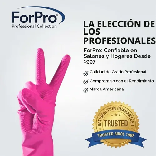 Vista 2 de ForPro Premium - Guantes de goma natural, 6 pares, pequeños, algodón