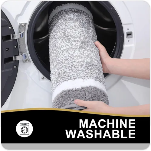 Vista 6 de OLANLY Alfombra de baño de microfibra extrasuave y absorbente, antideslizante, lavable a máquina, de secado rápido, adecuada para suelo de baño