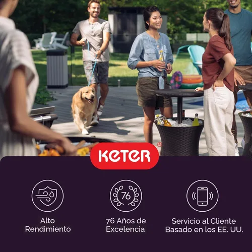 Vista 14 de Hielera de ratán Keter Pacific Cool Bar, marrón, (Harvest Brown)