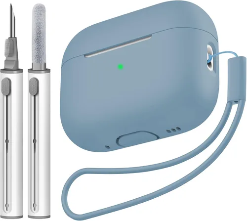 Vista 27 de Compatible con Airpods Pro 2 Case, Funda Protectora de Piel de Silicona Suave con Kit de Limpieza y Cordón Compatible para AirPod Pro de 2ª