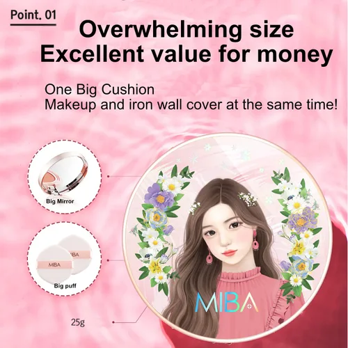 Vista 3 de MIBA Base de Maquillaje con Cojín Doble Ionizado de Calcio RX Recarga 25 g / 0.88 oz (No 21) Gran Cojín TEMPORADA 2