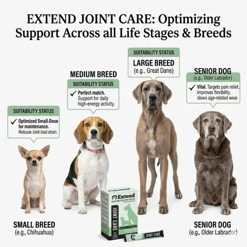 Vista 6 de Suplemento para perros Extend, cuidado de articulaciones para perros, suministro para 1 mes, glucosamina para perros con MSM y ácido ascórbico