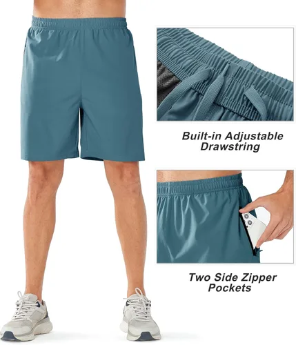 Vista 4 de NORTHYARD - Pantalones cortos deportivos para hombre, ligeros, de secado rápido, para correr, hacer ejercicio, baloncesto o senderismo
