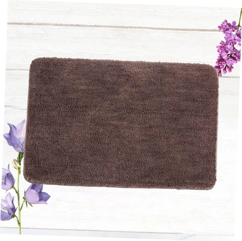 Vista 6 de Ciieeo Plush Water Absorbent Skid Resistant Carpet Mat for Bathroom Bedroom Living Room Coffee Color Easy to Clean Material Fine Workmanship and