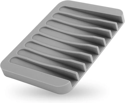 Vista 3 de Anwenk Jabonera de madera para jabón, bandeja de jabón para baño, ducha, escurridor rectangular para fregadero, manualidades a mano para jabón