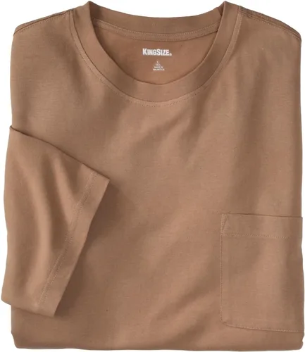 Vista 22 de KingSize Big & Tall Shrink-Less - Camiseta ligera, con cuello redondo, con bolsillo para hombre Gris Caliente Carbón