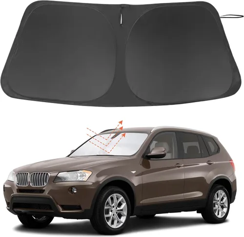 Vista 96 de Parasol para parabrisas de ajuste personalizado para BMW X1 F48 2016-2022, accesorios plegable, bloqueador solar protege el automóvil de los rayos