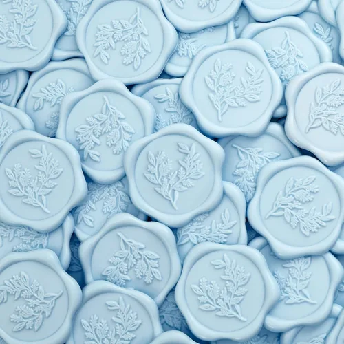 Vista 6 de UNIQOOO Calcomanías de sello de cera, calcomanías de sello de invitación de boda de rama de olivo, 100 calcomanías autoadhesivas Prosecco Metallic