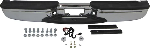 Para 1999-2007 Ford Super Duty F250 F350 450 550 PARACHOQUES TRASERO CROMO ENSAMBLAJE COMPLETO CON SOPORTES, CON PASTILLAS, CON ENGANCH, CON LÁMPARA