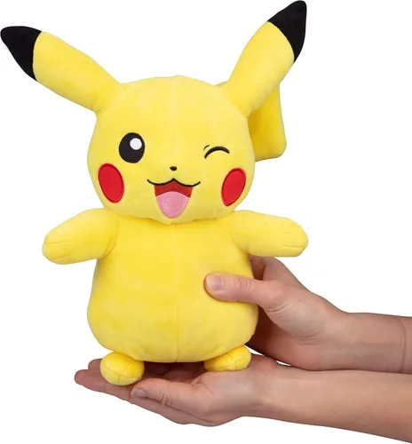 Vista 5 de Pokemon 12" Large Winking Pikachu Plush - Officially Licensed - Generation 1 Figure - Authentic Soft Stuffed Animal Toy - Gift for Kids, Boys, Girls