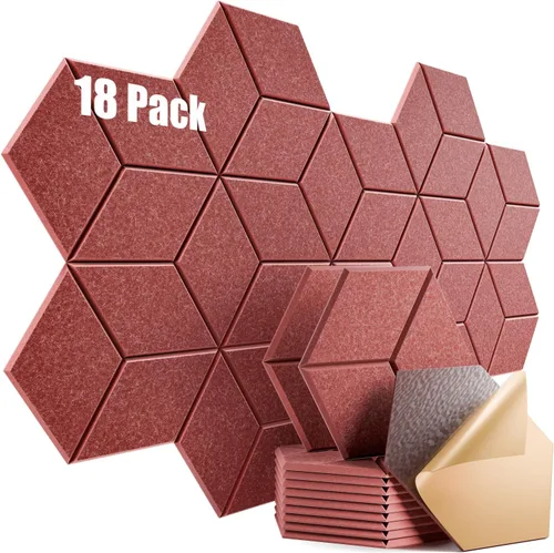 Vista 319 de Paquete de 12 paneles acústicos autoadhesivos de 12 x 10 x 0.4 pulgadas, paneles de espuma a prueba de sonido con alta densidad, elegante diseño