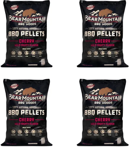 Bear Mountain BBQ FK13 Premium - Gránulos ahumadores de madera dura suave y afrutada para asar al aire libre, 20 libras (paquete de 4)