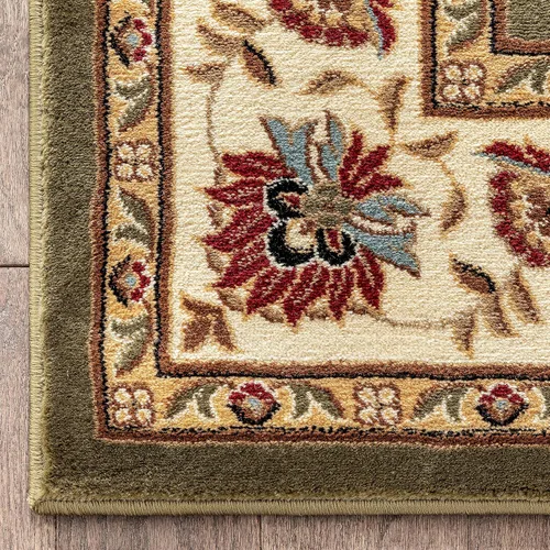 Vista 5 de Well Woven Alfombra de área oriental roja de Sultan Sarouk con diseño floral persa, formal, tradicional, fácil de limpiar, resistente a las manchas