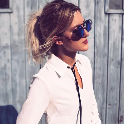 Vista 4 de SCVGVER Gafas de sol redondas steampunk estilo retro hippie para mujeres y hombres