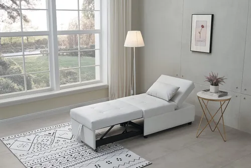 Vista 9 de Kings Brand Furniture - Otomana multifuncional, sofá cama, silla convertible, gris claro