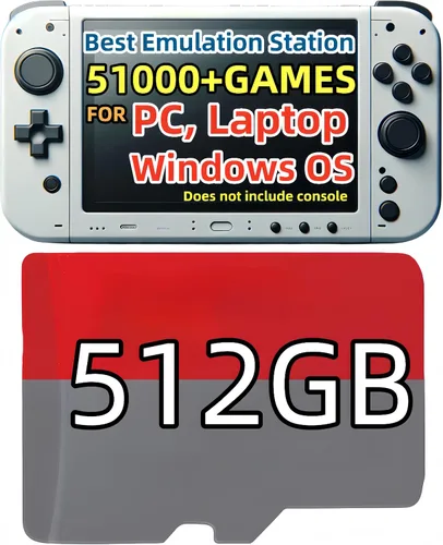 Sistema de juego RetroBat de 512 GB para consolas de mano, sistema operativo Windows, emulador de sistema Batocera para PC portátil, tarjeta de