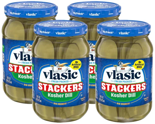 Vista 7 de Vlasic Stackers Kosher Eneldo Pickles, apto para dieta cetogénica, 16 onzas líquidas